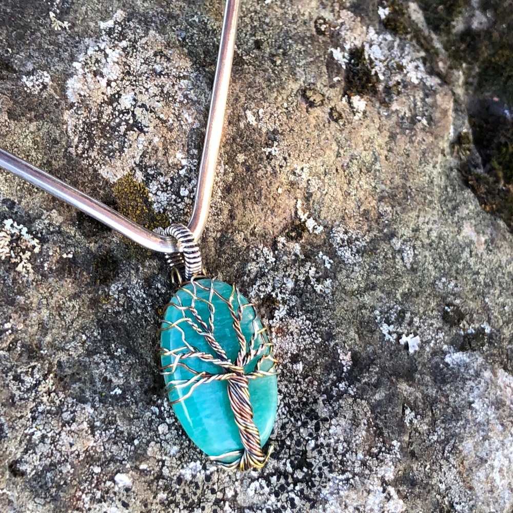 GIFTED Tree of life Amazonite pendant - Picture 2 of 8
